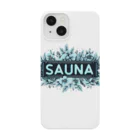 N SAUNA LOGOのネオン風花柄サウナロゴ13　花柄ver.6 スマホケース