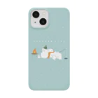 kiki25のアウトドアライフを満喫する白くま(冬　水色) Smartphone Case