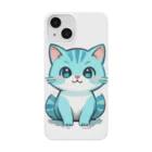 もふもふデザインストアの癒しのブルー猫グッズで、毎日を彩ろう Smartphone Case