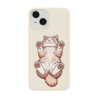 鹿児島のSUZURIアートショップの🌸『鹿児島SUZURIアート iPhoneケース: ふわふわお腹の猫』🐈 Smartphone Case