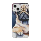 こころやすらぐの水彩子犬　パグ Smartphone Case