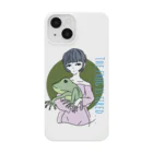 chicodeza by suzuriのカエル好きな女の子 Smartphone Case