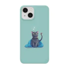 もく茶のさくらみみの黒猫ちゃん Smartphone Case