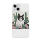 capcat1919のハチワレ白黒猫とサボテン Smartphone Case