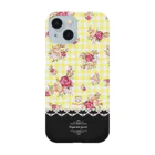 旅猫王子れぉにゃん👑😼公式(レイラ・ゆーし。)の【黄色チェック柄🌹バラ】パールチェーン Smartphone Case