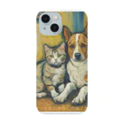 garireoのゴッホが描いたような仲良しの猫と犬 Smartphone Case