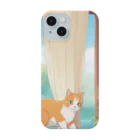 wtr3045のカーテンで遊んでいる猫 Smartphone Case