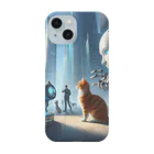 ニャーちゃんショップの未来のロボットペットと友達になっている猫 Smartphone Case