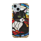 Sayuzu のステンドグラスの黒猫 Smartphone Case