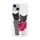 Parallel_merchの黒猫の親子 Smartphone Case