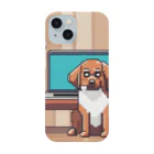 TAKASHIIのラップトップで作業している犬 Smartphone Case