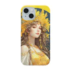 metaのミモザの花の妖精・精霊の少女の絵画 Smartphone Case
