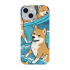 春夏秋冬。のサーフィンをする柴犬。 Smartphone Case