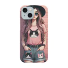 SaltyCookie Design Worksの猫好きの女の子のファッション(1) Smartphone Case