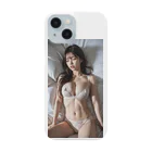 BeautifulLadyCollectionTokyoの恍惚とした表情で目を閉じる、白い下着のAI美女 Smartphone Case