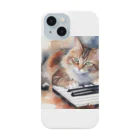 AIフォトSHOPのピアノと猫 Smartphone Case