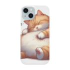 ニャーちゃんショップのイビキをかいて眠るポッチャリ猫 Smartphone Case