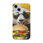 Colorful Canvasのハンバーガーを食べるパンダ スマホケース