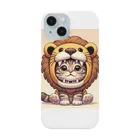 IloveCatのライオンのフードが座っている子猫 Smartphone Case