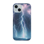 カビゴン商店の激しい雷鳴と共に、空を駆け巡る稲妻の美しさを捉えた一枚 Smartphone Case