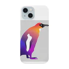 mirinconixの紫からオレンジのグラデーションのペンギン スマホケース