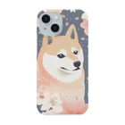 Grazing Wombatの日本画風、柴犬と桜２-Japanese-style painting of a Shiba Inu with cherry blossoms 2 スマホケース