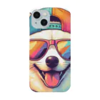 柴犬に囲まれたいのキャップにサングラスの白柴犬 Smartphone Case