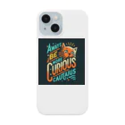 面白デザインショップ ファニーズーストアのAlways be more curious than cautious.    常に慎重であるよりも好奇心を持とう。 Smartphone Case