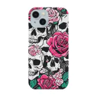 ピンクリボンの薔薇髑髏01 Smartphone Case