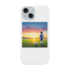 musashiyaの夕日とサッカー少年 Smartphone Case