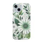 アミュペンの数学的で洗練されたデザインの白と緑の花 Smartphone Case