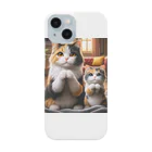 亀蘭タマムシの三毛猫親子のお願い Smartphone Case