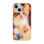 猫好きの谷の猫の水彩画/キジシロねこのイラスト/おもちゃで遊ぶキジ白ネコ Smartphone Case