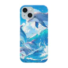 snow-birdの海で遊ぶイルカたちの楽しい風景 Smartphone Case