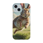 cute in cool shopの跳ねているウサギ Smartphone Case