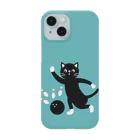 QROOVYのボウリングをする黒猫くん　pat02 Smartphone Case