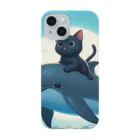 ai-AIのイルカにのる猫 Smartphone Case