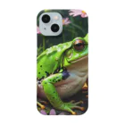 Sunbathingのコスモスの上で休憩するアマガエル Smartphone Case