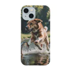 kokin0の水辺を走る犬 dog runnning on the water スマホケース