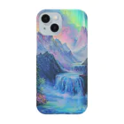 わらびもち。のオーロラの渓谷 iPhone Smartphone Case