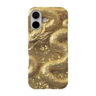 龍のエネルギーの煌めくゴールドドラゴン iPhone Smartphone Case