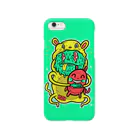 HUGオフォシャルショップのAnimal Costum Lime Green スマホケース