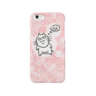 「ましねこ！」公式ストアのましねこ！｜お魚を考える猫(マーブルピンク) Smartphone Case