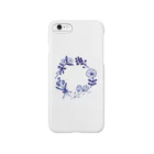 nulのblue flowers "wreath" Smartphone Case