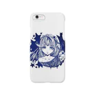 ぺちゃの ○。銀狐堂。○ の三日月猫娘 紺 Smartphone Case