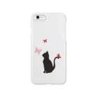 紅月　陽の猫と蝶（赤） Smartphone Case