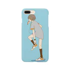 イラストレーター のグッズのパン食い女子 スカイブルー Smartphone Case