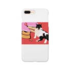 保護猫活動中すみパンさんへの支援ッズ！のNo.16 寄りかかるバットにゃん Smartphone Case