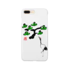 shabonremonの松と鶴 墨絵風Tシャツ Smartphone Case