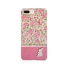 うさぎのしっぽのうさぎとピンクの花柄 Smartphone Case